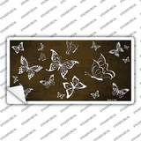 Brown White Butterfly Oil Rubbed Novelty Sticker Decal