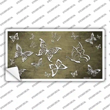 Gold White Butterfly Oil Rubbed Novelty Sticker Decal