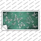 Mint White Butterfly Oil Rubbed Novelty Sticker Decal