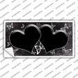 Black White Hearts Butterfly Oil Rubbed Novelty Sticker Decal