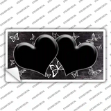Black White Hearts Butterfly Oil Rubbed Novelty Sticker Decal