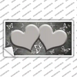 Gray White Hearts Butterfly Oil Rubbed Novelty Sticker Decal