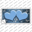 Light Blue White Hearts Butterfly Oil Rubbed Novelty Sticker Decal