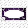 Purple White Scallop Butterfly Oil Rubbed Novelty Sticker Decal