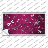 Pink White Dragonfly Oil Rubbed Novelty Sticker Decal