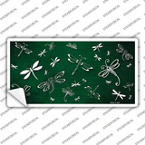 Green White Dragonfly Oil Rubbed Novelty Sticker Decal