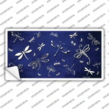 Blue White Dragonfly Oil Rubbed Novelty Sticker Decal