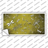 Yellow White Dragonfly Oil Rubbed Novelty Sticker Decal