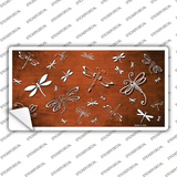 Orange White Dragonfly Oil Rubbed Novelty Sticker Decal