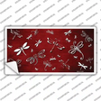 Red White Dragonfly Oil Rubbed Novelty Sticker Decal
