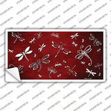 Red White Dragonfly Oil Rubbed Novelty Sticker Decal