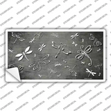 Gray White Dragonfly Oil Rubbed Novelty Sticker Decal
