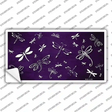 Purple White Dragonfly Oil Rubbed Novelty Sticker Decal