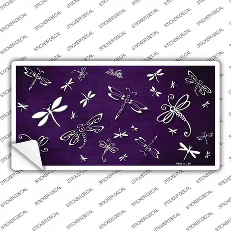 Purple White Dragonfly Oil Rubbed Novelty Sticker Decal