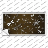 Brown White Dragonfly Oil Rubbed Novelty Sticker Decal