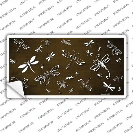 Brown White Dragonfly Oil Rubbed Novelty Sticker Decal