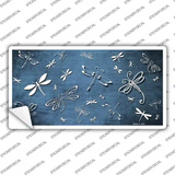 Light Blue White Dragonfly Oil Rubbed Novelty Sticker Decal
