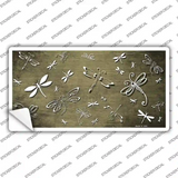 Gold White Dragonfly Oil Rubbed Novelty Sticker Decal