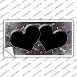 Black White Dragonfly Hearts Oil Rubbed Novelty Sticker Decal