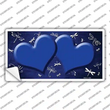 Blue White Dragonfly Hearts Oil Rubbed Novelty Sticker Decal