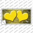Yellow White Dragonfly Hearts Oil Rubbed Novelty Sticker Decal
