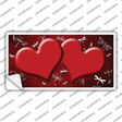 Red White Dragonfly Hearts Oil Rubbed Novelty Sticker Decal