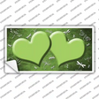 Lime Green White Dragonfly Hearts Oil Rubbed Novelty Sticker Decal