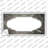 Tan White Dragonfly Scallop Oil Rubbed Novelty Sticker Decal