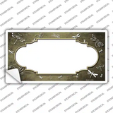 Gold White Dragonfly Scallop Oil Rubbed Novelty Sticker Decal