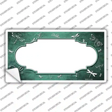 Mint White Dragonfly Scallop Oil Rubbed Novelty Sticker Decal