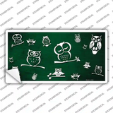 Green White Owl Oil Rubbed Novelty Sticker Decal