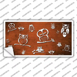 Orange White Owl Oil Rubbed Novelty Sticker Decal