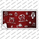 Red White Owl Oil Rubbed Novelty Sticker Decal