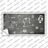 Gray White Owl Oil Rubbed Novelty Sticker Decal