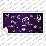Purple White Owl Oil Rubbed Novelty Sticker Decal