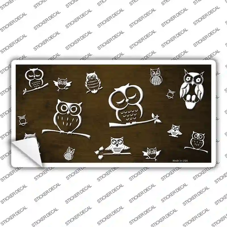 Brown White Owl Oil Rubbed Novelty Sticker Decal