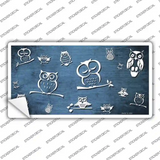 Light Blue White Owl Oil Rubbed Novelty Sticker Decal