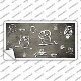 Tan White Owl Oil Rubbed Novelty Sticker Decal