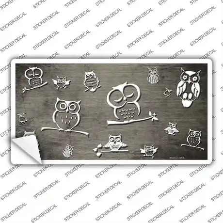 Tan White Owl Oil Rubbed Novelty Sticker Decal