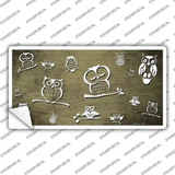 Gold White Owl Oil Rubbed Novelty Sticker Decal