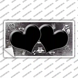 Black White Owl Hearts Oil Rubbed Novelty Sticker Decal