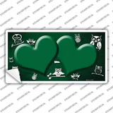 Green White Owl Hearts Oil Rubbed Novelty Sticker Decal