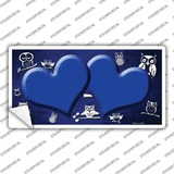 Blue White Owl Hearts Oil Rubbed Novelty Sticker Decal