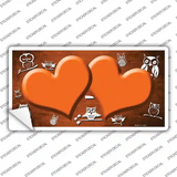 Orange White Owl Hearts Oil Rubbed Novelty Sticker Decal