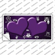 Purple White Owl Hearts Oil Rubbed Novelty Sticker Decal