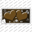 Brown White Owl Hearts Oil Rubbed Novelty Sticker Decal