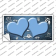 Light Blue White Owl Hearts Oil Rubbed Novelty Sticker Decal
