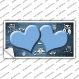 Light Blue White Owl Hearts Oil Rubbed Novelty Sticker Decal