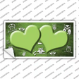 Lime Green White Owl Hearts Oil Rubbed Novelty Sticker Decal