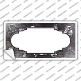 Black White Owl Scallop Oil Rubbed Novelty Sticker Decal